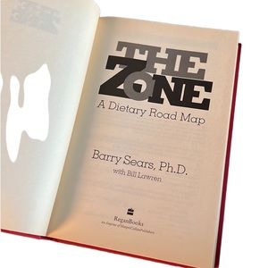 THE ZONE HARDCOVER BOOK BARRY SEARS LOW CARB DIET PLAN AND COOKBOOK